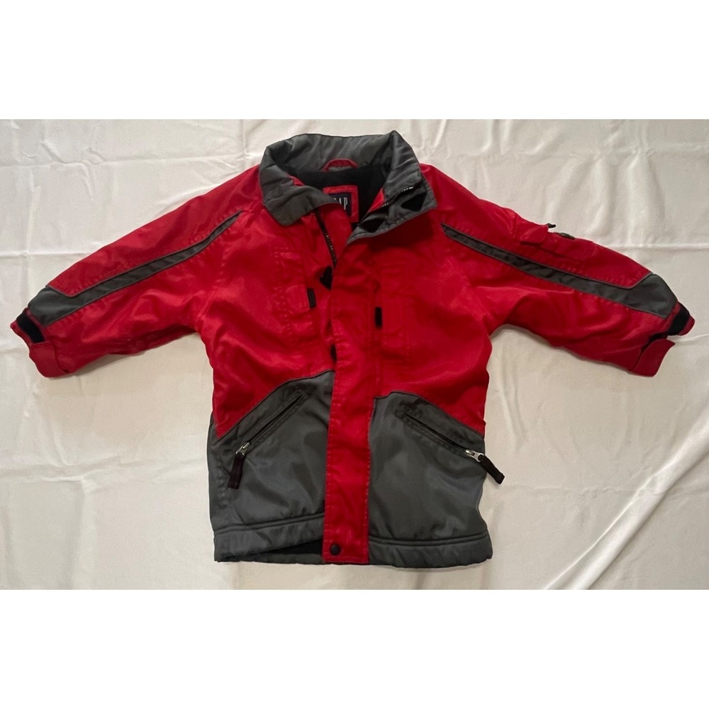 Boys Gap Red‎ and Grey Jacket Size 4 Small J-01